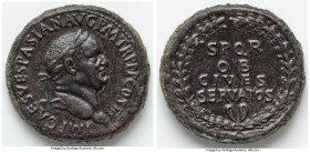 Vespasian (AD 69-79). AE sestertius (33mm, 23.48 gm, 6h). Choice VF. Rome, AD 71. IMP CAES VESPASIAN AVG P M TR P P P COS III, laureate head of Vespas...