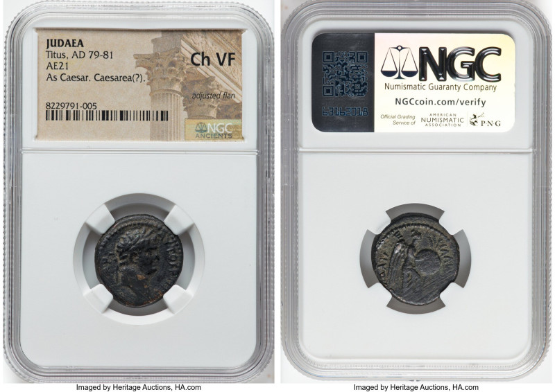 JUDAEA. Caesarea Paneas. Titus (AD 79-81). AE (21mm, 12h). NGC Choice VF, adjust...