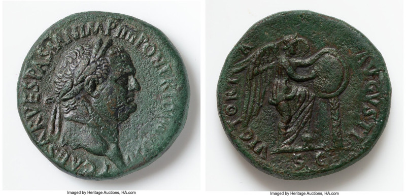 Titus, as Caesar (AD 79-81). AE sestertius (32mm, 25.17 gm, 7h). VF. Rome, AD 72...