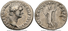 Domitian, as Augustus (AD 81-96). AR denarius (19mm, 6h). NGC Choice Fine. Rome, 14 September AD 90-13 September AD 91. IMP CAES DOMIT AVG-GERM P M TR...