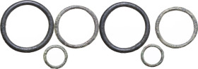 Celtic World. Lot of three (3) AE 'Ring money', c. 3rd-1st century BC. Weights: 18.42, 10.09, 3.19 g. AE.
