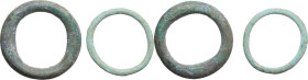 Celtic World. Lot of two (2) AE 'Ring money', c. 3rd-1st century BC. AE.