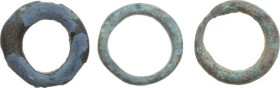 Celtic World. Lot of three (3) AE 'Ring money', c. 3rd-1st century BC. AE. 20 mm.