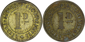 1 penny trade token issued by the Leeds Industrial Co-operative Society Limited