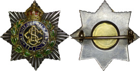 British Royal Army Service Corps Cap Badge. Gold & Silver with Enamel