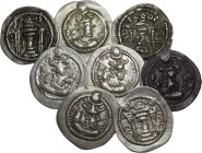 Sasanian Empire. Lot of 8 AR Drachms. Peroz