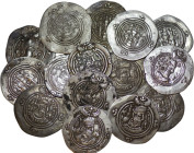 Sasanian Empire. Lot of 15 AR Drachms. Khsrau II
