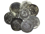 Sasanian Empire. Lot of 8 AR Drachm. Khusrau II