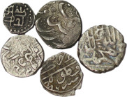 Lot of 5 Silver Coins. Including Sinkiang (Xinjiang) and Ottoman Empire