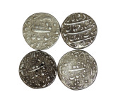 Mughal Empire. Shah Jahan. Lot of 4 AR Rupee.