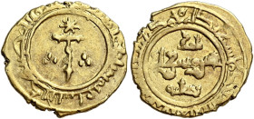 I Normanni. Ruggero I gran conte di Sicilia, 1085-1101. 

Tarì Messina, AV 1,06 g. Entro cerchio lineare, ”croce a Tau” con braccia corte e braccio ...