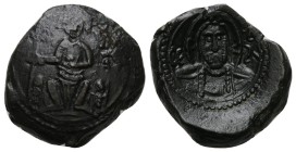 I Normanni. Ruggero II gran conte di Sicilia, 1105-1130 poi re, 1130-1154. Emissioni a nome di ”Ruggero secondo”, dal 1112

Follaro concavo-convesso...