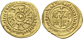 I Normanni. Ruggero II gran conte di Sicilia, 1105-1130 poi re, 1130-1154. Emissioni a nome di ”Ruggero secondo”, dal 1112 

Tarì Messina, AV 1,12 g...