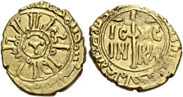 I Normanni. Guglielmo I re di Sicilia, 1154-1166. 

Tarì Palermo, AV 1,83 g. In centro segno a forma di ”Y ” entro cerchio perlinato ; intorno legge...