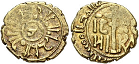I Normanni. Guglielmo I re di Sicilia, 1154-1166. 

Tarì zecca incerta, AV 1,26 g. In centro ” segno non decifrabile ” entro cerchio lineare; intorn...