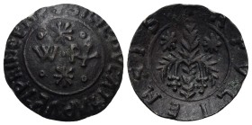 I Normanni. Guglielmo II re di Sicilia, 1166-1189.

Apuliense Palermo, AR 1,82 g. Nel centro ”W.Rx” con due astri a otto raggi e quattro cerchietti;...