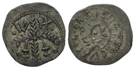 I Normanni. Guglielmo II re di Sicilia, 1166-1189.

Terzo di apuliense Palermo, AR 0,87 g. Nel campo ”W.Rx” ai lati di un palmizio con datteri”. Rv....