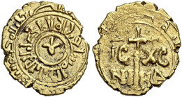 I Normanni. Guglielmo II re di Sicilia, 1166-1189. 

Tarì Palermo, AV 1,15 g. In centro un ” piccolo giglio ”; intorno leggenda cufica ” il re Gugli...