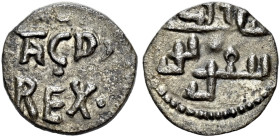 I Normanni. Tancredi re di Sicilia, 1190-1194. 

Sesto di Tercenario Palermo, AR 0,28 g. Entro giro perlinato, su due righe ”ACD' . REX.” Rv. Entro ...