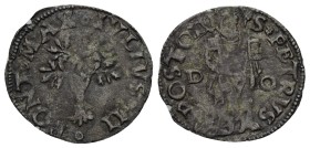 Orvieto. Giulio II (Giuliano della Rovere), 1503-1513

Quattrino, Mist. 0,55 g. IVLIVS II PONT MAX Albero di rovere. Rv. S PETRVS – APOSTOLVS S. Pie...