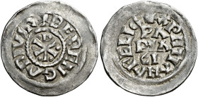 Pavia. Berengario I imperatore e re d’Italia, 888-924. Emissioni con il titolo di re, 888-915 

Denaro, AR 1,55 g. BERENGARIVS R Cristogramma. Rv. X...