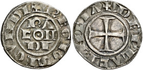Piacenza. Comune, 1140-1313. Emissioni a nome di Corrado II 

Grosso, AR 1,83 g. REGIS SECVNDI nel campo RA / CON / DI. Rv. DE PLACENCIA Croce paten...