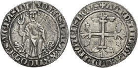 Ponte della Sorga. Giovanni XXII (Jacques Arnaud d'Euse), 1316-1334 

Grosso tornese 1317-1321, AR 3,48 g. IOHES PAPA XXII COMES VENASINI Il pontefi...
