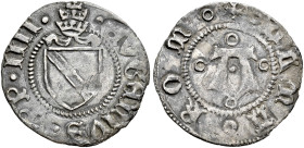 Roma. Eugenio IV (Gabriele Condulmer), 1431-1447 

Bolognino, AR 0,90 g. EVGENIVS PP IIII Stemma sormontato da triregno. Rv. ALMA – ROM Nel campo, A...