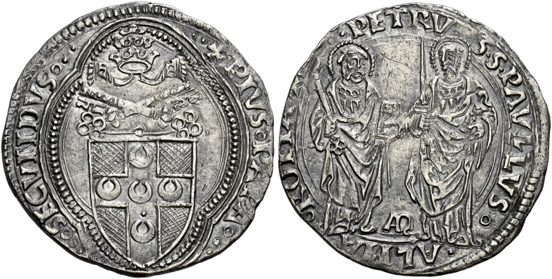Roma. Pio II (Enea Silvio Piccolomini), 1458-1464 

Grosso, AR 3,76 g. + PIVS ...