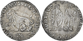 Roma. Leone X (Giovanni de’Medici), 1513-1521 

Giulio, AR 3,07 g. LEO DECIMVS PONT MAX Leone gradiente a s., con la zampa d. su globo; all'esergo, ...