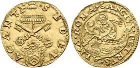 § Roma. Sede Vacante (Camerlengo Card. Francesco Armelllini), 1521-1522

Fiorino di camera, AV 3,40 g. SEDE V – ACANTE Stemma del Camerlengo Armelli...