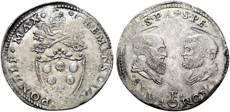 Roma. Clemente VII (Giulio de’Medici), 1523-1534 

Doppio giulio, AR 7,55 g. C...