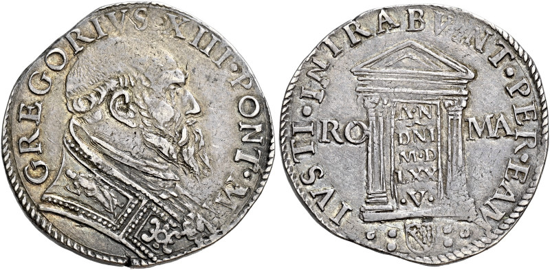 Roma. Gregorio XIII (Ugo Boncompagni), 1572-1585 

Testone del Giubileo 1575, ...