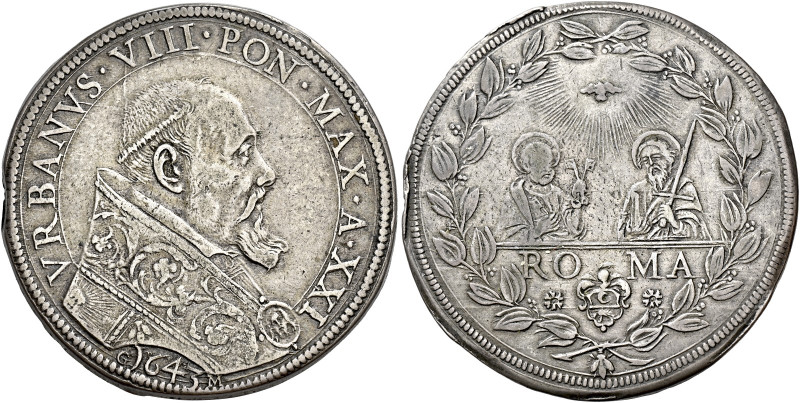 Roma. Urbano VIII (Maffeo Barberini), 1623-1644 

Piastra anno XXI/1643, AR 31...