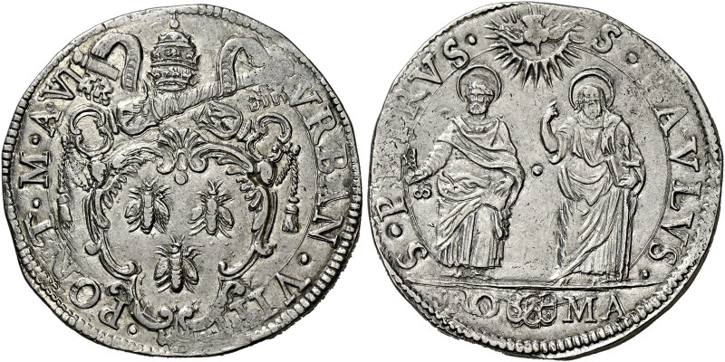 Roma. Urbano VIII (Maffeo Barberini), 1623-1644 

Testone anno VI, AR 9,56 g. ...