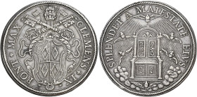 Roma. Clemente IX (Giulio Rospigliosi), 1667-1669 

Piastra, AR 31,82 g. CLEMENS IX PONT MAX Stemma sormontato da triregno e chiavi decussate con co...