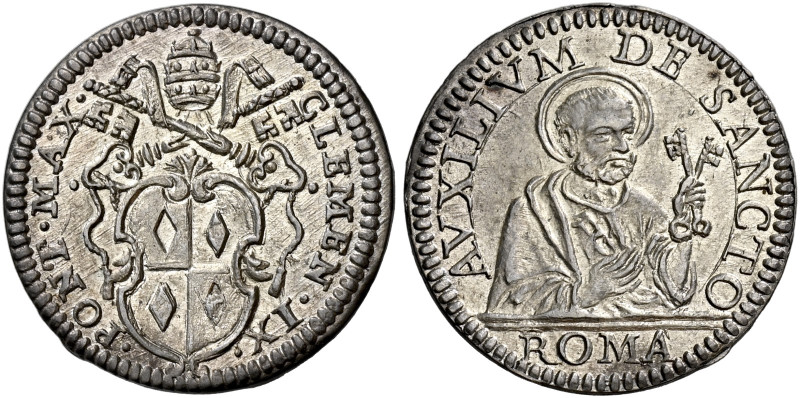 Roma. Clemente IX (Giulio Rospigliosi), 1667-1669 

Grosso, AR 1,77 g. CLEMENT...