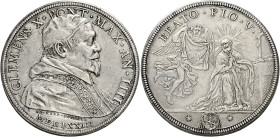 Roma. Clemente X (Emilio Altieri), 1670-1676 

Piastra anno IV/1673, AR 31,86 g. CLEMENS X PONT MAX AN IIII Busto a d. con camauro, mozzetta e stola...