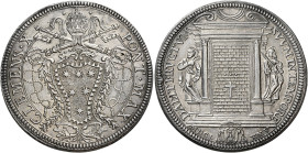 Roma. Clemente X (Emilio Altieri), 1670-1676 

Piastra del Giubileo 1675, AR 31,90 g. CLEMENS X – PONT MAX Stemma sormontato da triregno e chiavi de...