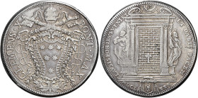 Roma. Clemente X (Emilio Altieri), 1670-1676 

Piastra del Giubileo 1675, AR 31,90 g. CLEMENS X – PONT MAX Stemma sormontato da triregno e chiavi de...