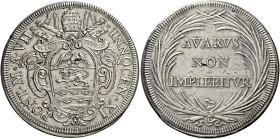 Roma. Innocenzo XI (Benedetto Odescalchi), 1676-1689 

Mezza piastra anno VII, AR 16,02 g. INNOCEN XI – PONT M A VII Stemma sormontato da triregno e...