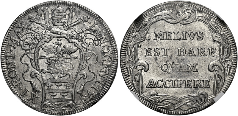 Roma. Innocenzo XI (Benedetto Odescalchi), 1676-1689 

Testone, AR. INNOCENTIV...
