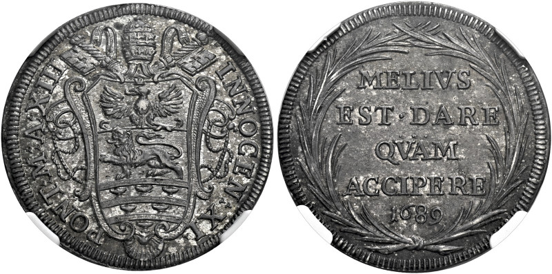 Roma. Innocenzo XI (Benedetto Odescalchi), 1676-1689 

Testone anno XIII/1689,...