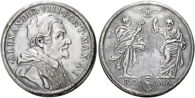 Roma. Alessandro VIII (Pietro Ottoboni), 1689-1691 

Piastra anno I, AR 31,82 ...