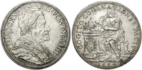 Roma. Innocenzo XII (Antonio Pignatelli), 1691-1700 

Piastra anno IV/1694. AR 31,91 g. INNOCEN XII PONT M A IIII Busto a d. con camauro, mozzetta e...