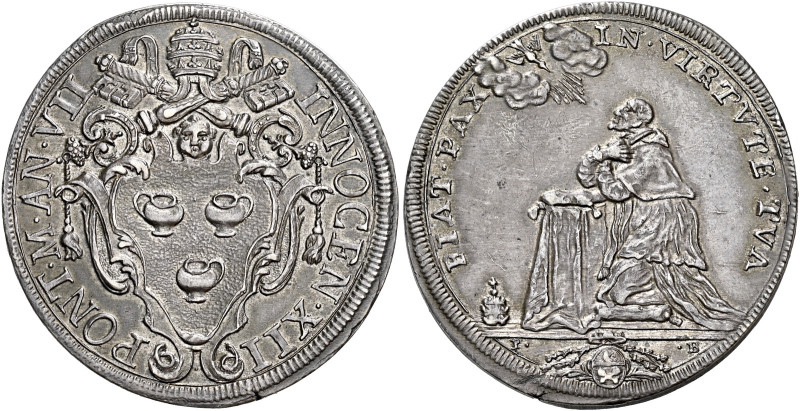Roma. Innocenzo XII (Antonio Pignatelli), 1691-1700 

Mezza piastra anno VII, ...