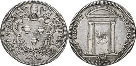 Roma. Innocenzo XII (Antonio Pignatelli), 1691-1700 

Testone del Giubileo 1700 anno IX, AR 9,11 g. INNOCEN XII – PONT M A IX Stemma sormontato da t...