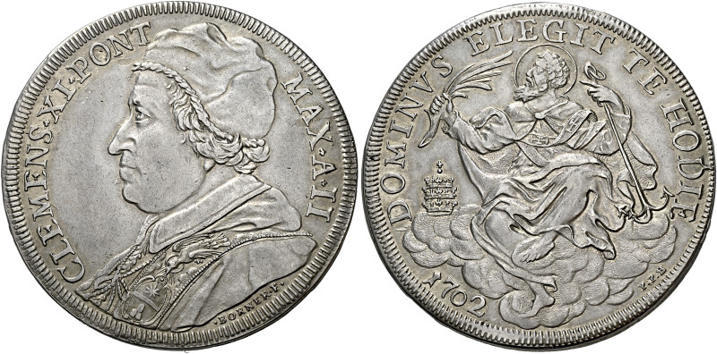 Roma. Clemente XI (Gianfrancesco Albani), 1700-1721 

Piastra anno II/1702, AR...