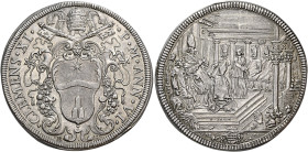Roma. Clemente XI (Gianfrancesco Albani), 1700-1721 

Piastra anno VI, AR 31,97 g. CLEMENS XI – PONT M A VI Stemma sormontato da triregno e chiavi d...