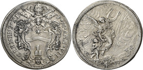 Roma. Clemente XI (Gianfrancesco Albani), 1700-1721 

Mezza piastra anno VII, AR 15,95 g. CLEMENS XI – P M ANN VII Stemma sormontato da triregno e c...